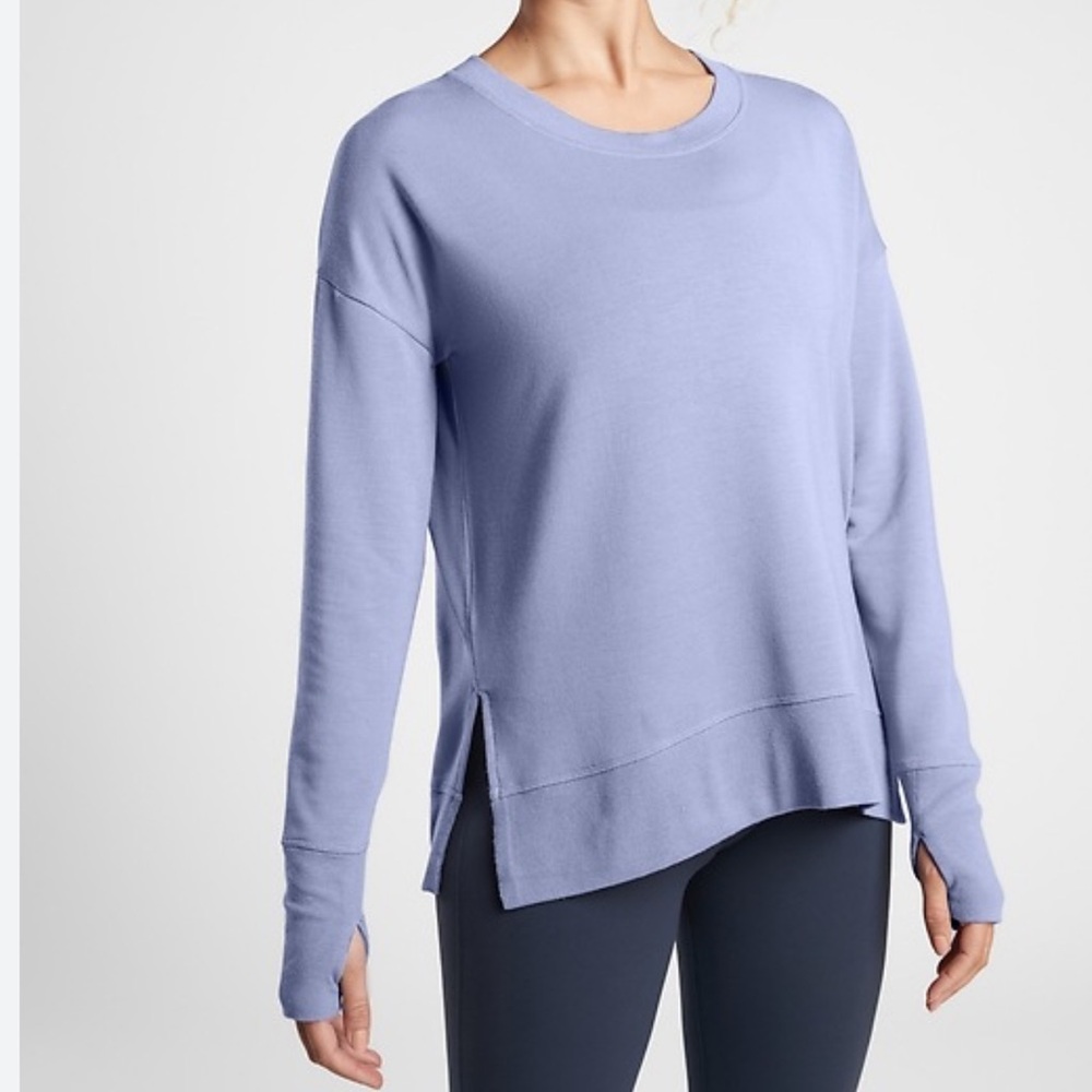 Athleta - Gap- Coaster Luxe Sweatshirt | Purple Long Sleeve Top. P0058